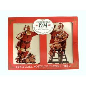 Playing Cards Coca Cola Santa 1994 Limited Edition Collectible Tin 2 Packs‎ NIB